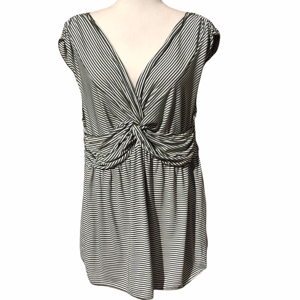 MSSP Max Edition green olive stripe top, 3X, NWOT